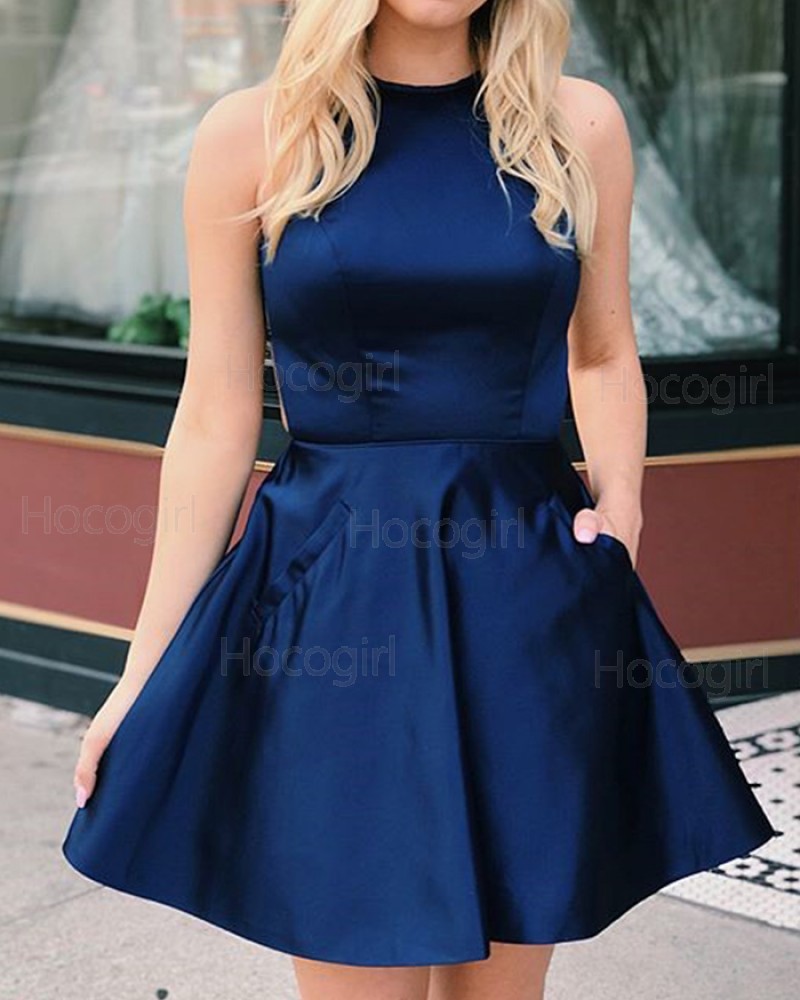 blue short formal dress
